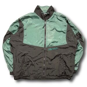 Starter Athletics Y2K Vintage Pine Green Black Windbreaker